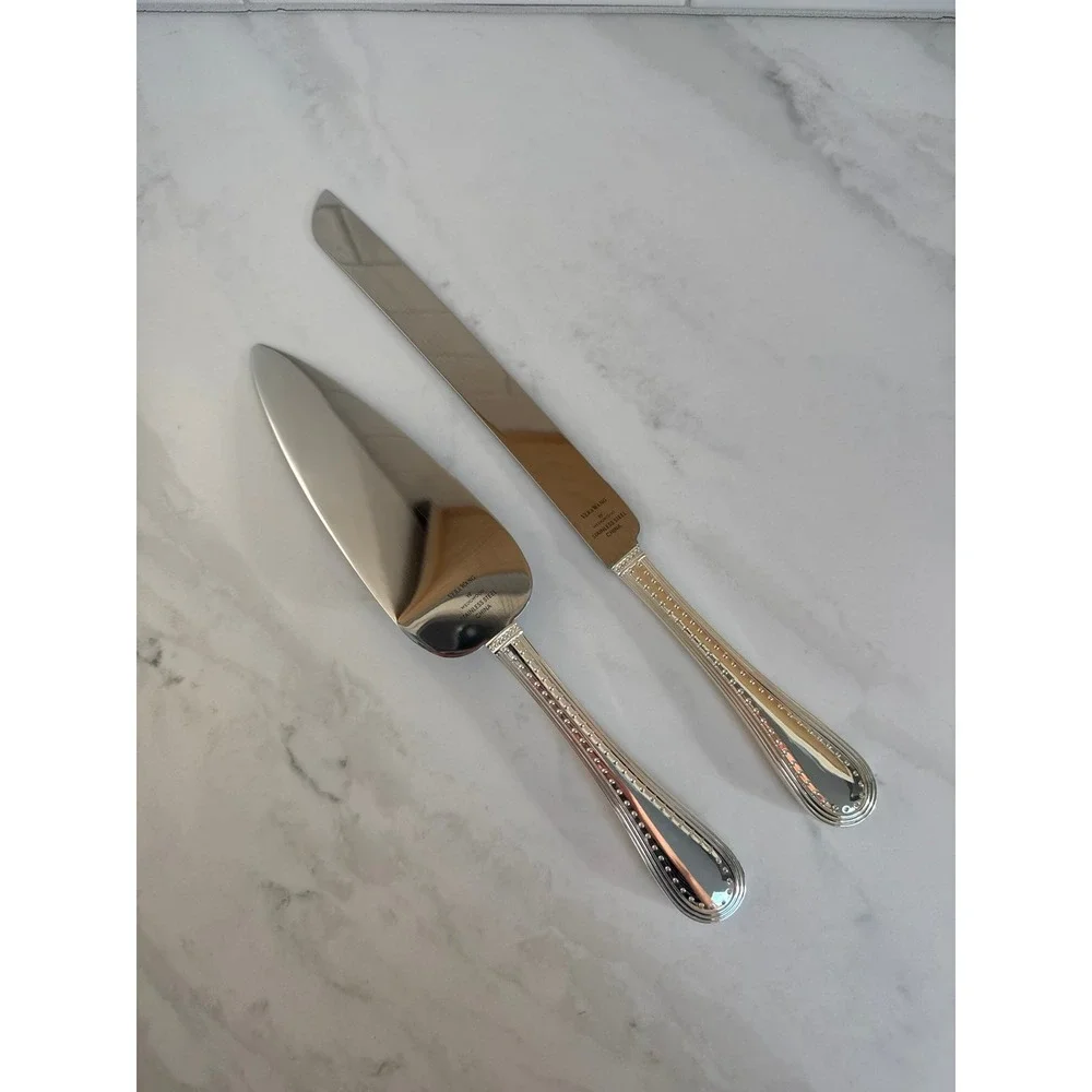 Vera Wang Wedding Cake Server & Knife Set Stainless Steel w/ Original Box